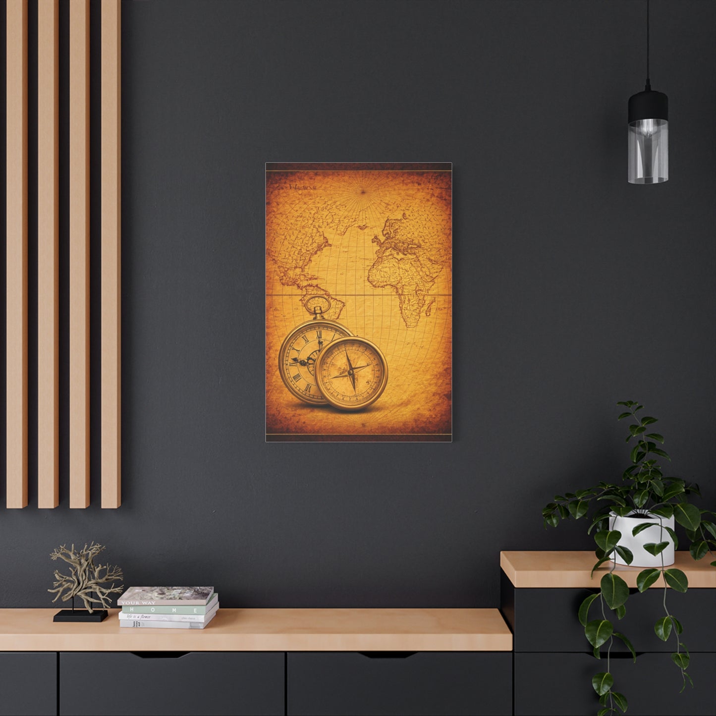 Sepia Gridland Treasure Chart Wall Art & Canvas Prints