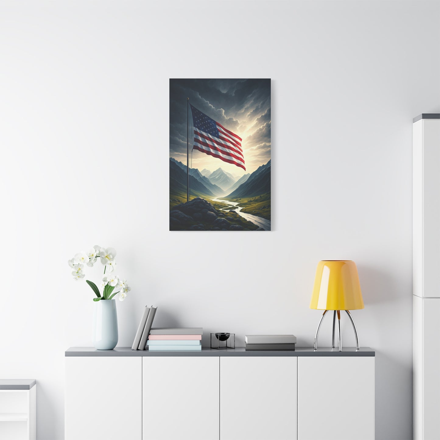 Mountain Freedom Flag Landscape Wall Art & Canvas Prints