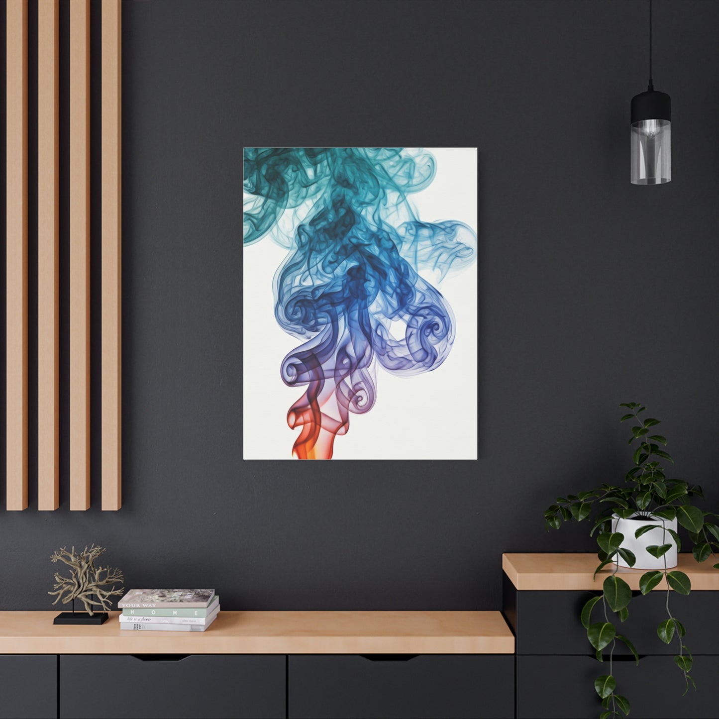 Blue and Amber Smoke Abstract Wall Art & Canvas Prints