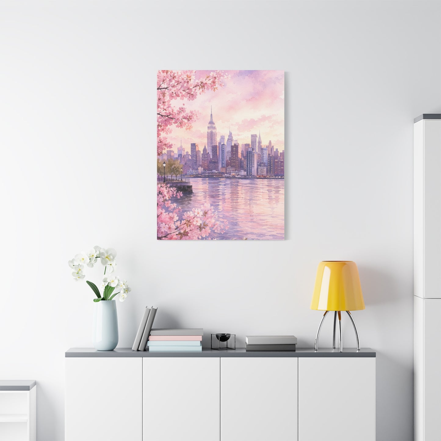 Spring Manhattan Skyline Blossom Wall Art & Canvas Print