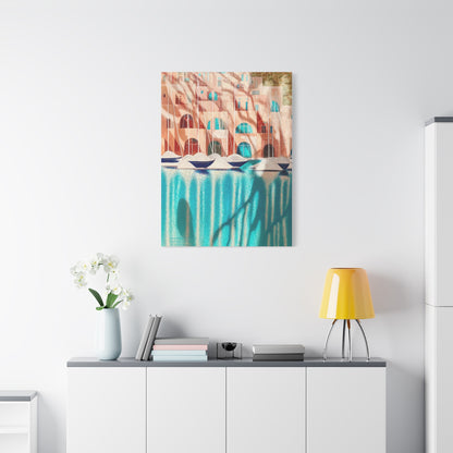 Modern Cubist Harbor Painting Wall Art & Canvas Print