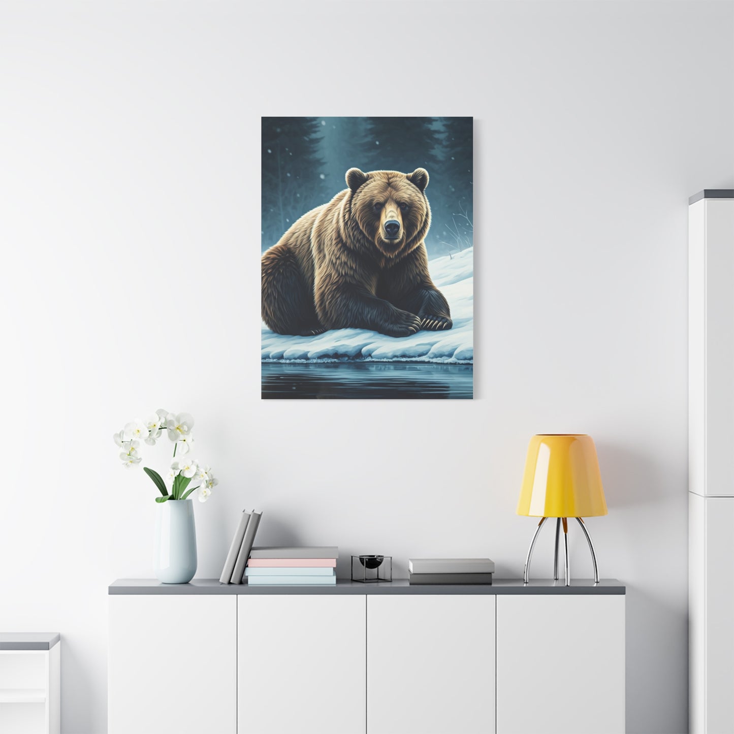 Winter Forest Brown Bear Wall Art & Canvas Prints