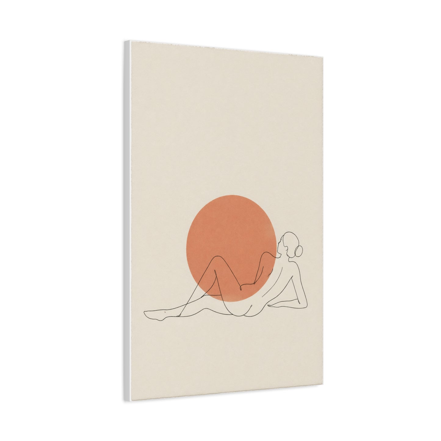 Reclining Line Figure Sun Composition Wall Art & Canvas Print
