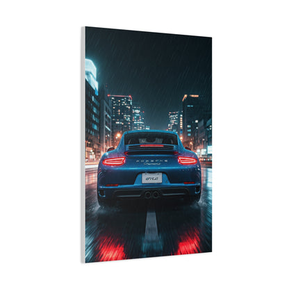 Porsche 911 Carrera 4 GTS Neon City Reflections Wall Art & Canvas Prints