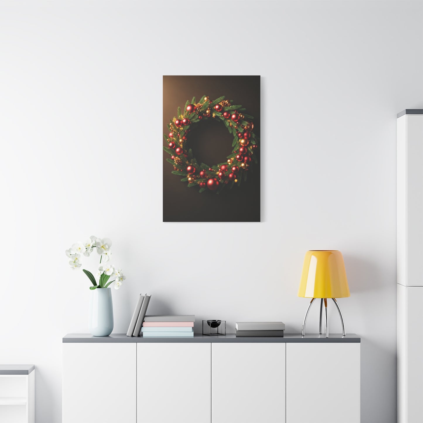 Luxury Christmas Wreath Glow Wall Art & Canvas Print
