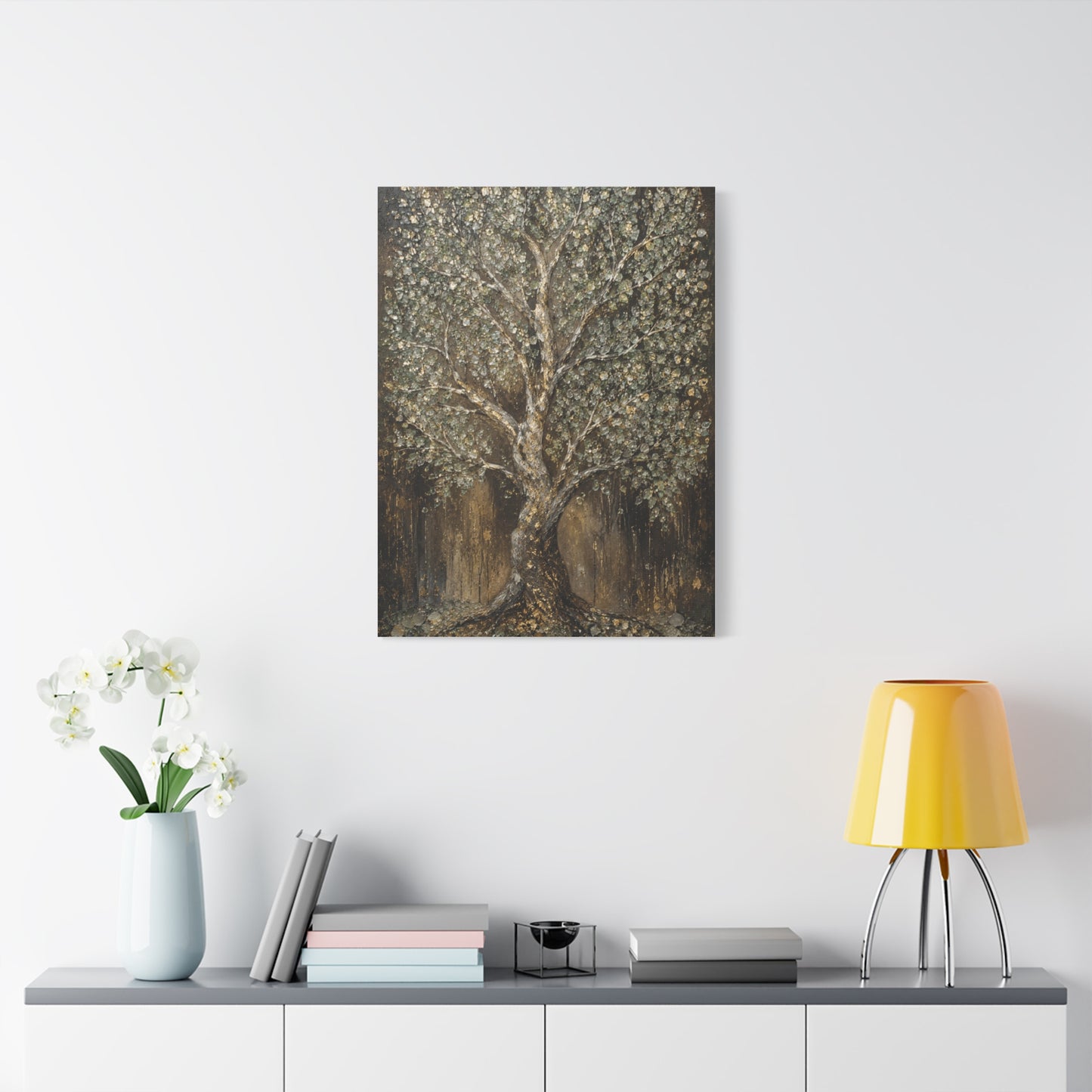 Golden Abstract Tree Texture Luxury Trees Wall Art & Canvas Print