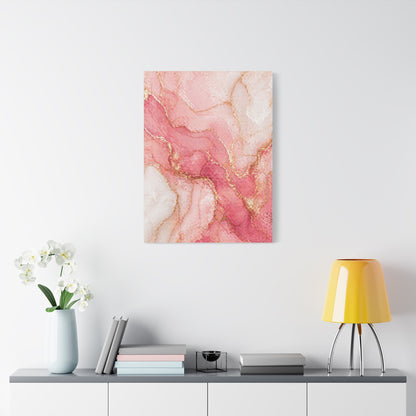 Pink and Gold Marble Flow Wall Art & Canvas Print
