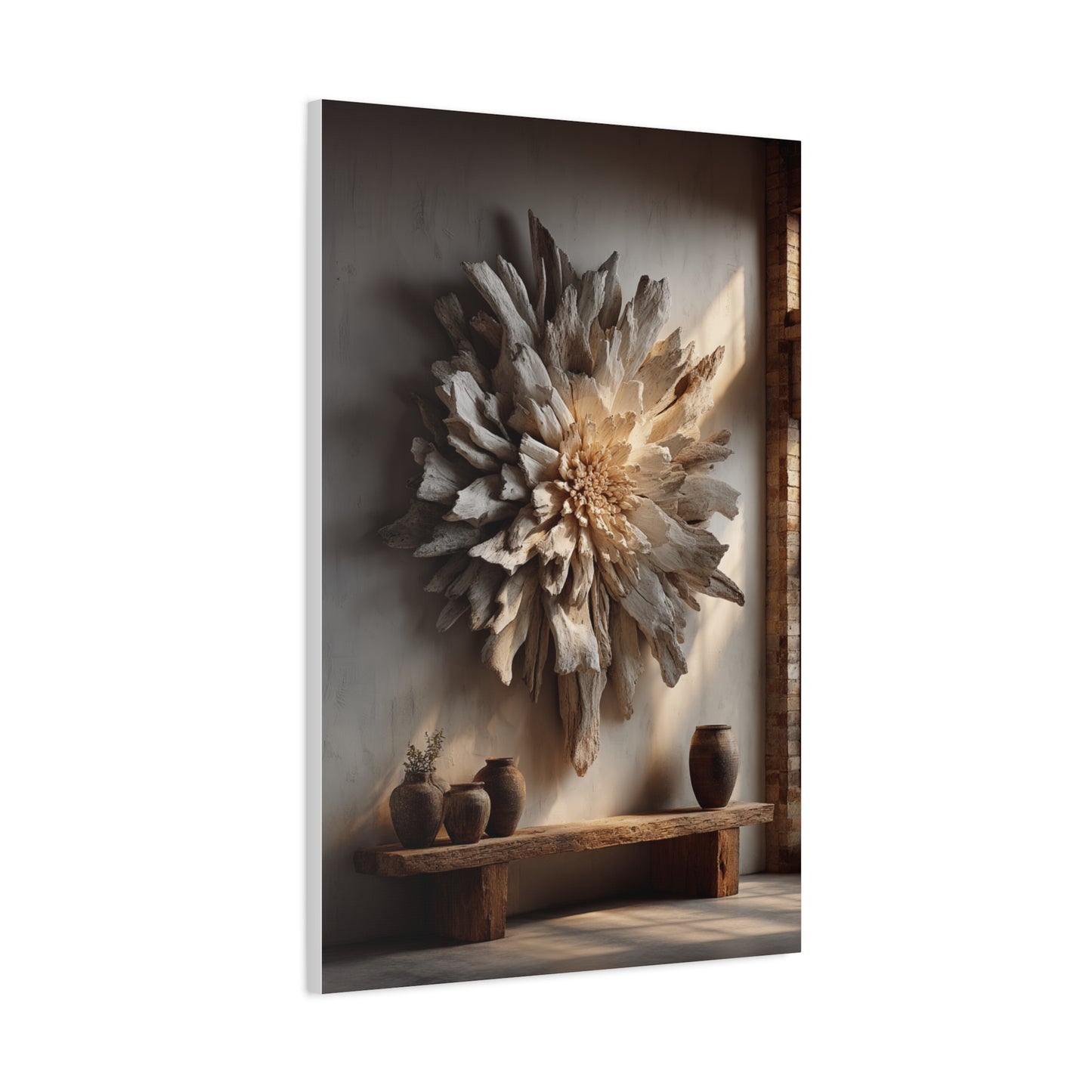 Driftwood Sunburst Wall Sculpture Wall Art & Canvas Print