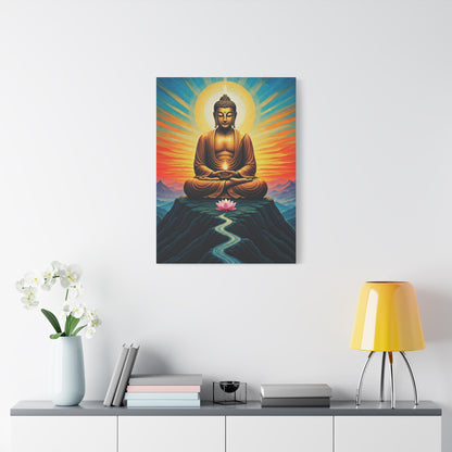 Meditative Buddha with Lotus Path Wall Art & Canvas Prints
