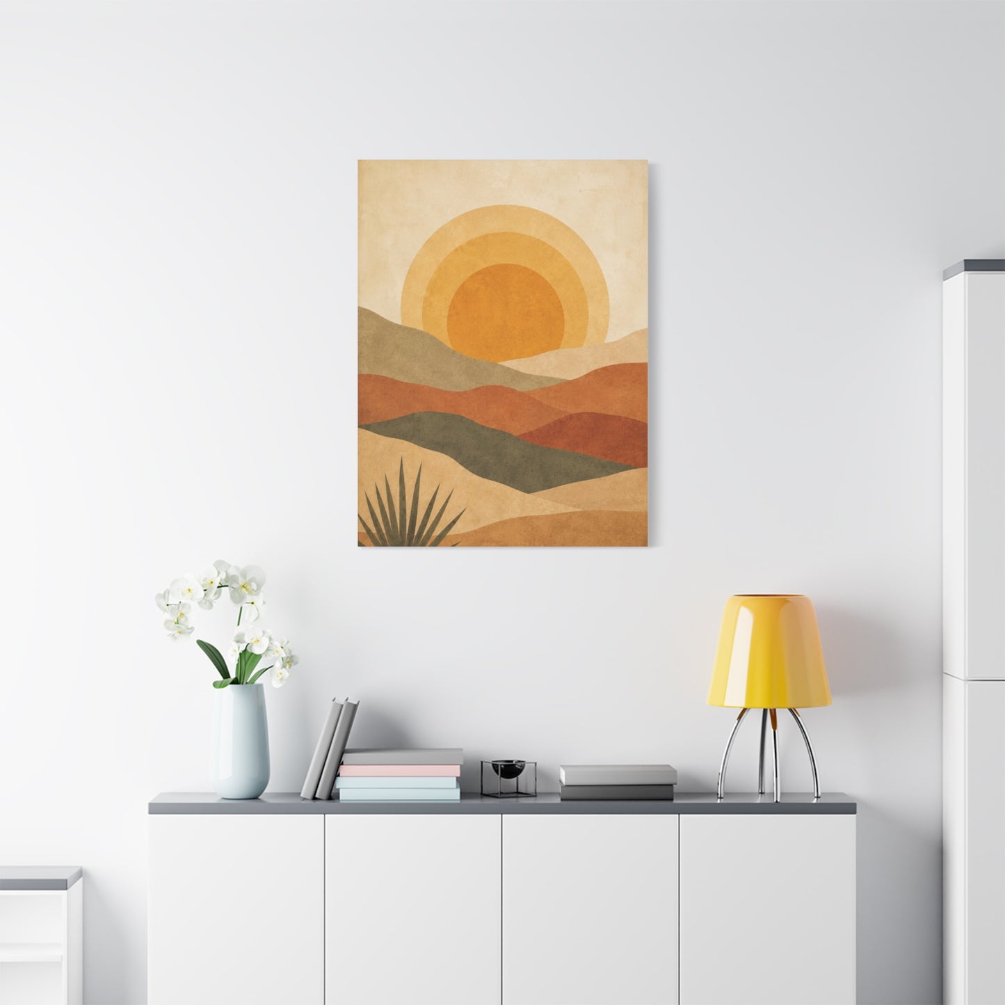 Boho Desert Sun Layers Abstract Wall Art & Canvas Print