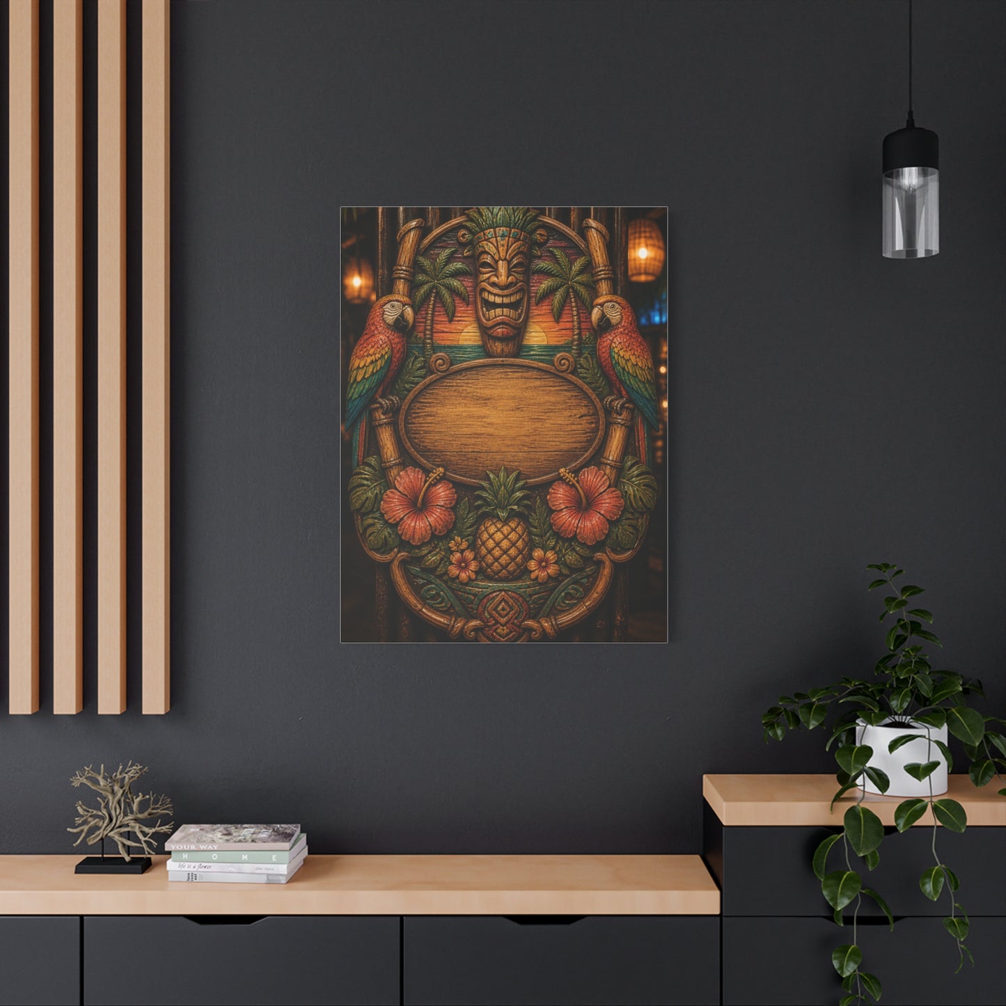 Tropical Tiki Bar Crest Wall Art & Canvas Print