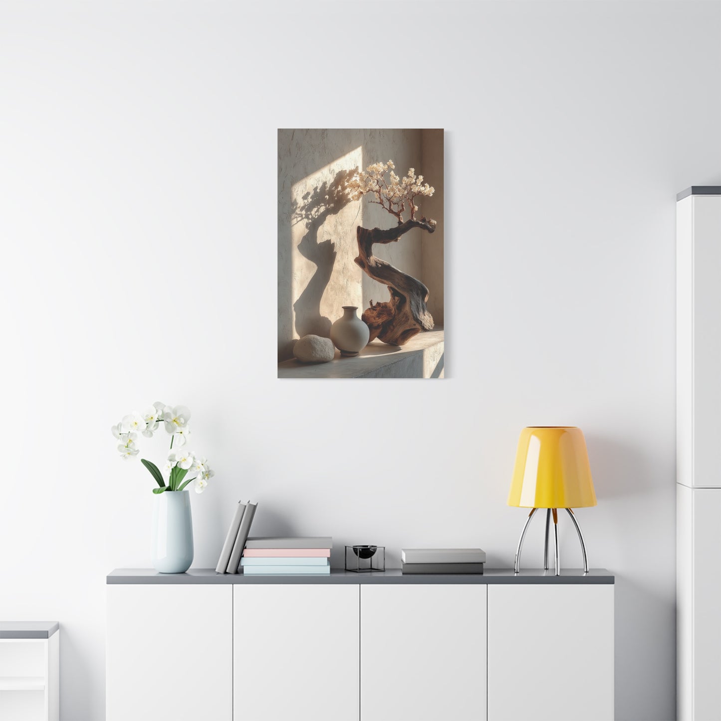Sculptural Driftwood Bonsai Wall Art & Canvas Print