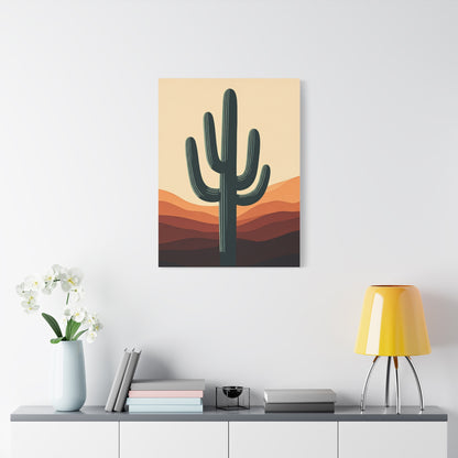 Layered Desert Landscape Saguaro Illustration Wall Art & Canvas Prints