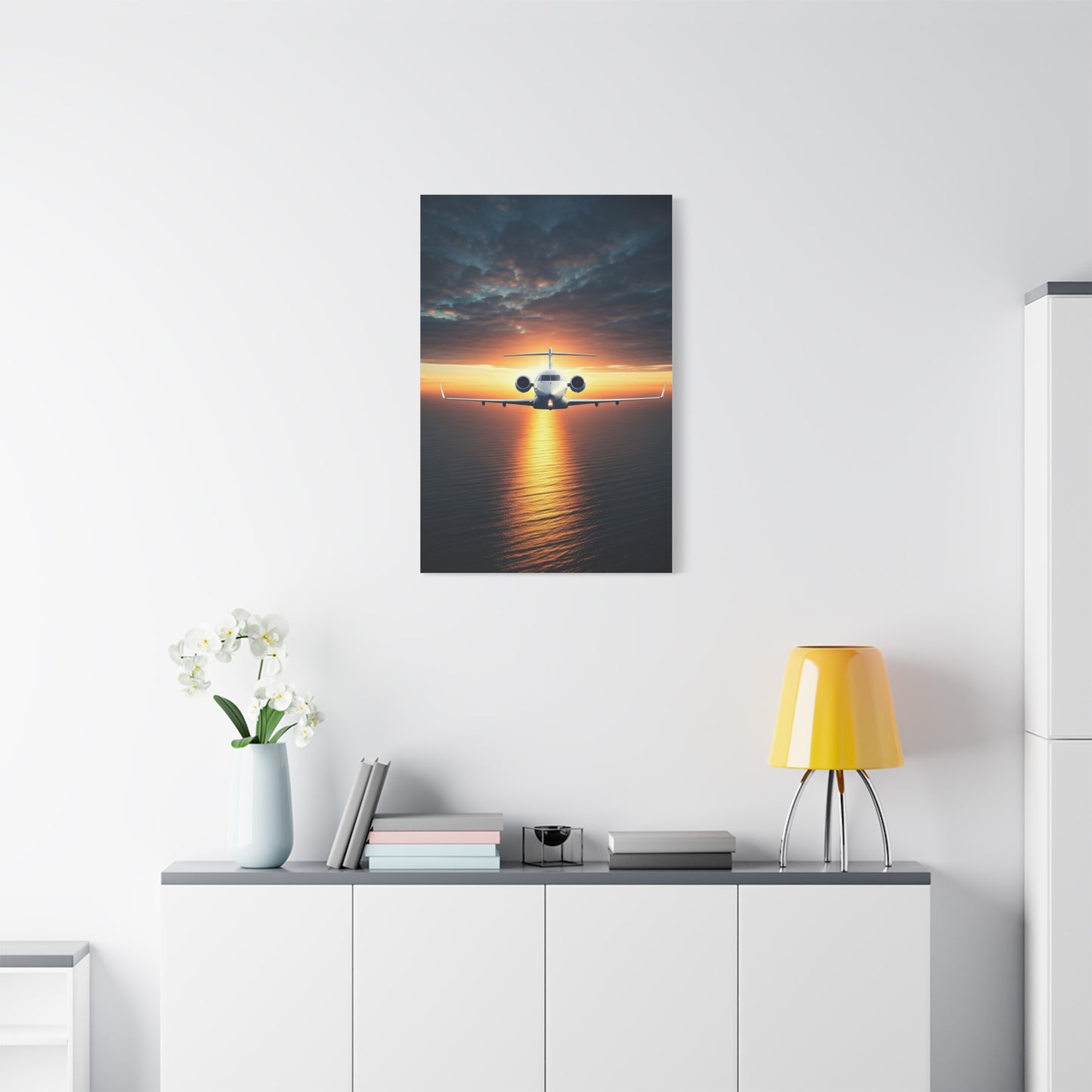 Sunset Horizon Aircraft Flight Wall Art & Canvas Prints