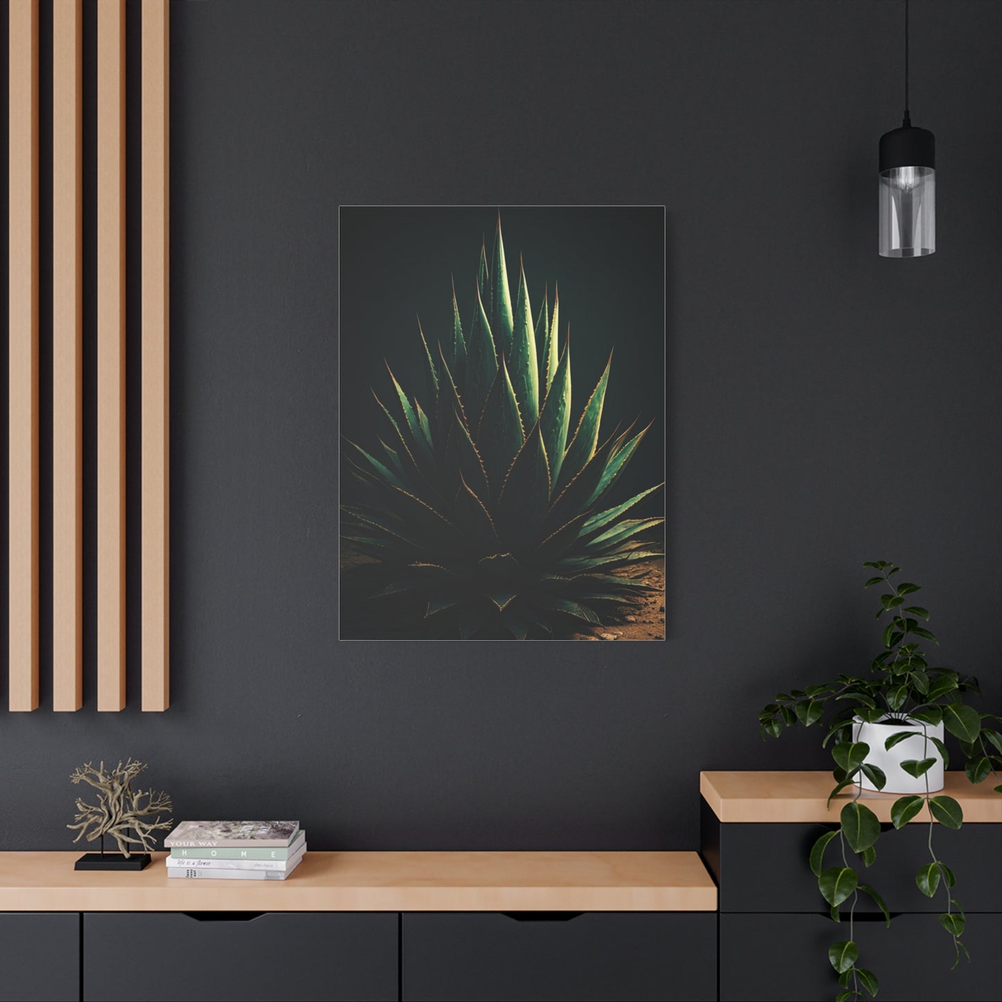 Midnight Agave Sculpture Wall Art & Canvas Prints