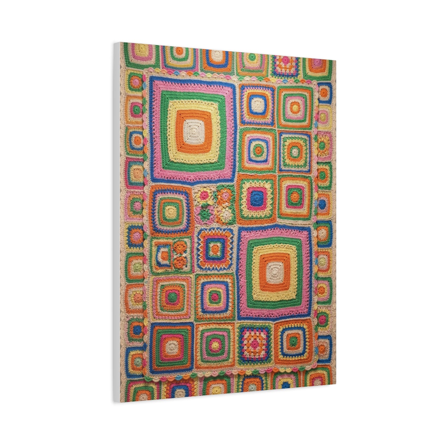 Joyful Granny-Square Patchwork Wall Art & Canvas Print