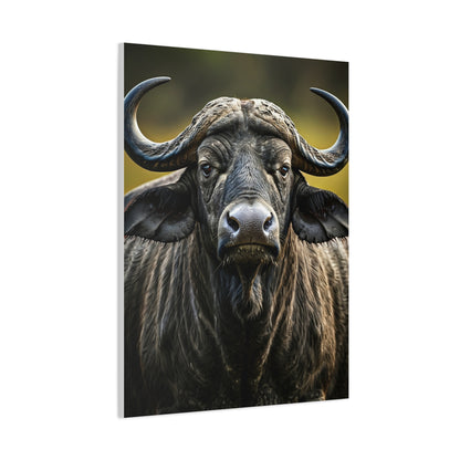 Golden Rim-Lit Buffalo Portrait Wall Art & Canvas Print