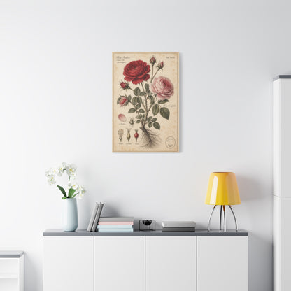 Victorian Rose Botanical Study Wall Art & Canvas Print