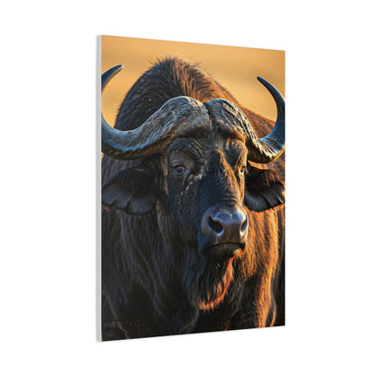 Golden Sunset Cape Buffalo Portrait Wall Art & Canvas Print