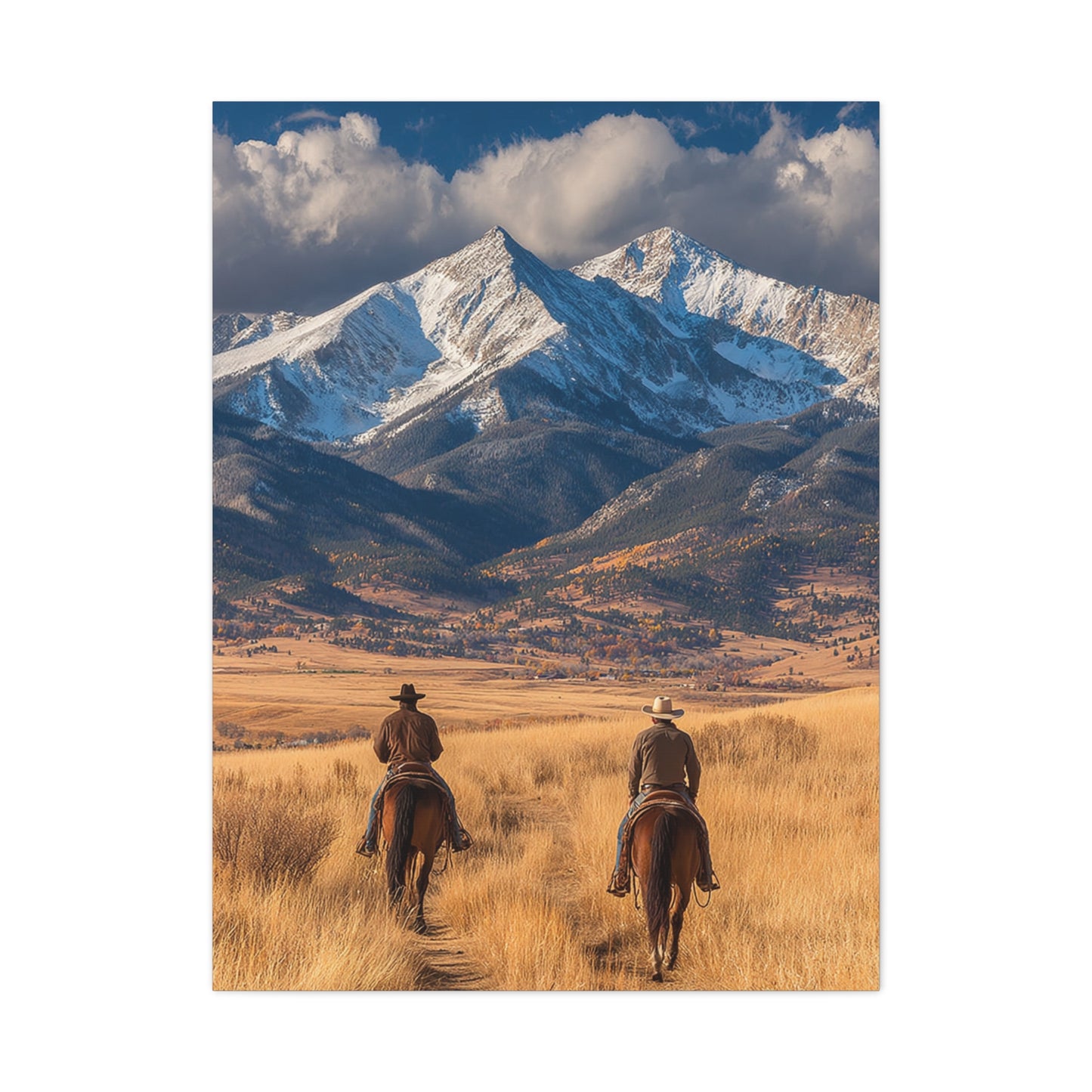 Frontier Riders in the Golden Valley Wall Art & Canvas Print