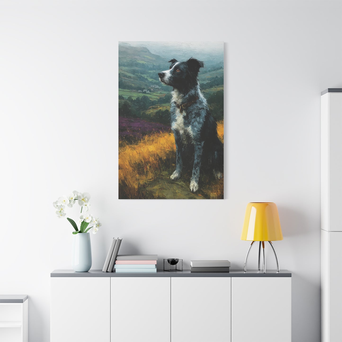 Border Collie Highland Landscape Wall Art & Canvas Print