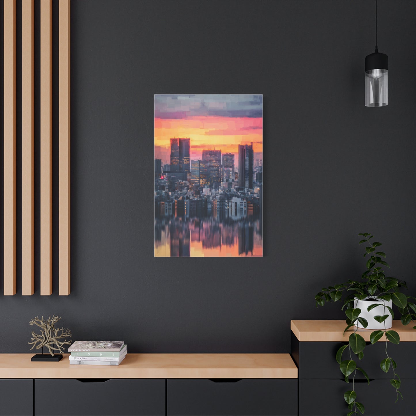 Tokyo Skyline Twilight Reflection Wall Art & Canvas Print