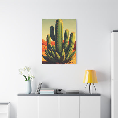 Southwestern Saguaro and Agave Desert Illustration Wall Art & Canvas Prints