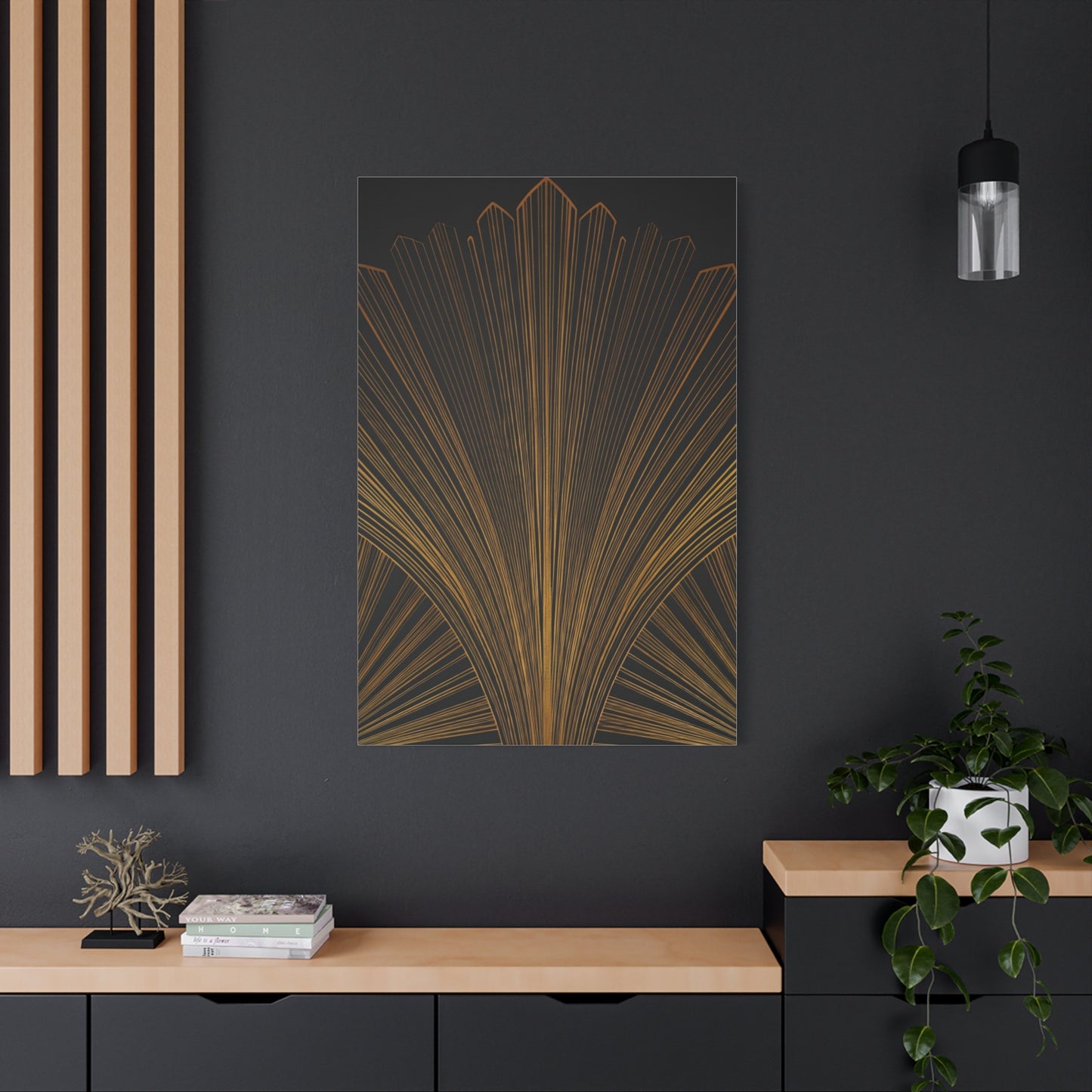 Regal Fan Lines Art Deco Wall Art & Canvas Prints