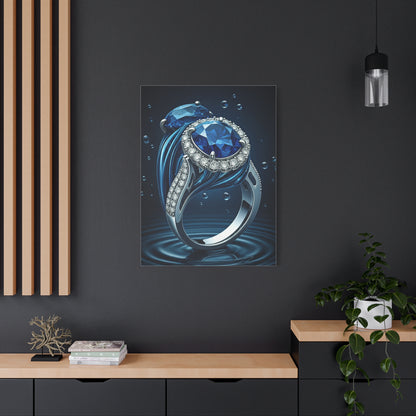 Blue Sapphire Ring in Deep Water Wall Art & Canvas Prints