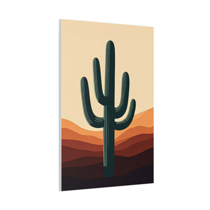 Layered Desert Landscape Saguaro Illustration Wall Art & Canvas Prints