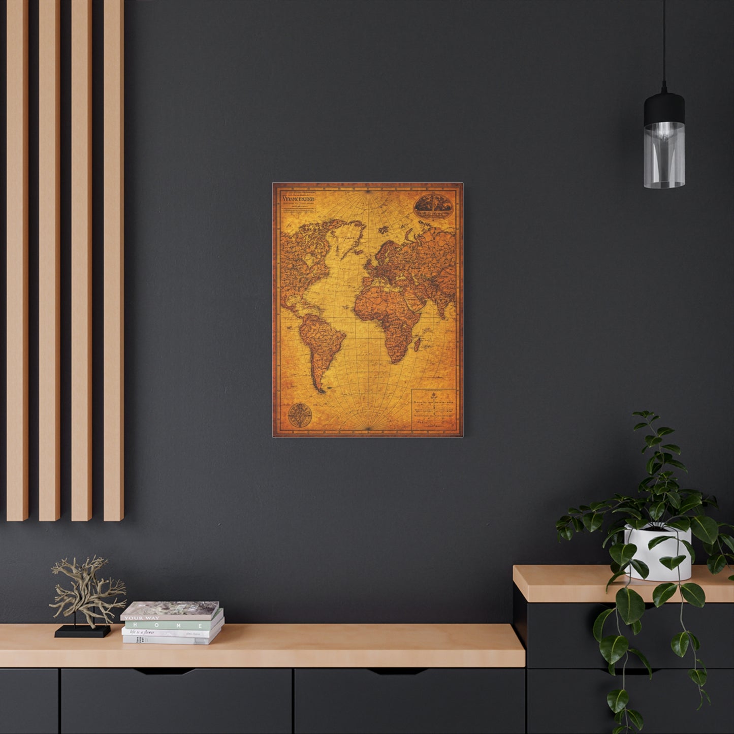 Classic Sepia World Atlas Wall Art & Canvas Prints