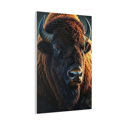 Cinematic Three-Quarter Angle American Bison Portrait Wall Art & Canvas Print