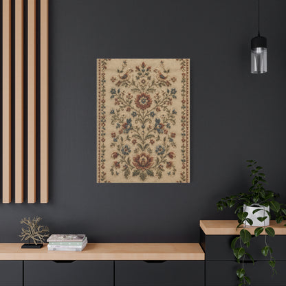 Antique Floral Embroidery Garden Panel Wall Art & Canvas Print