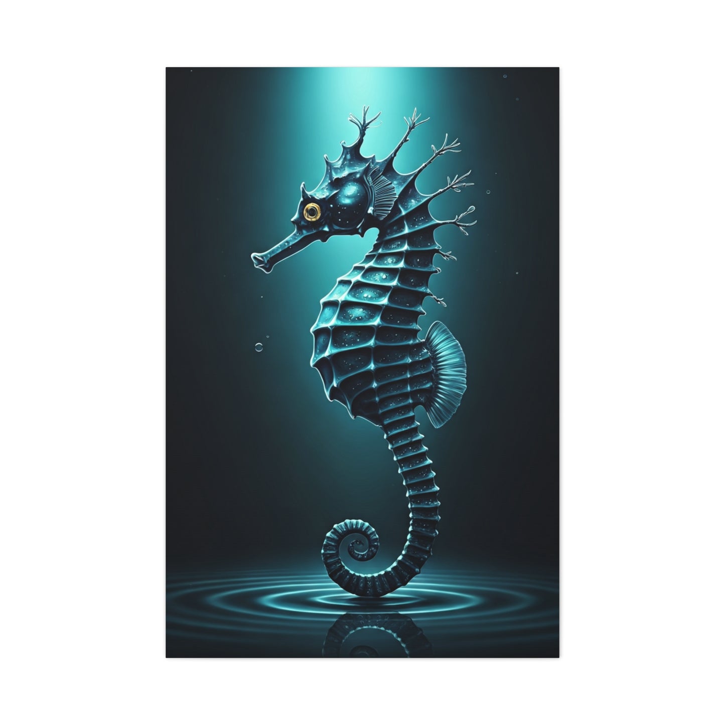 Seahorse in the Deep Blue Ocean Wall Art & Canvas Prints
