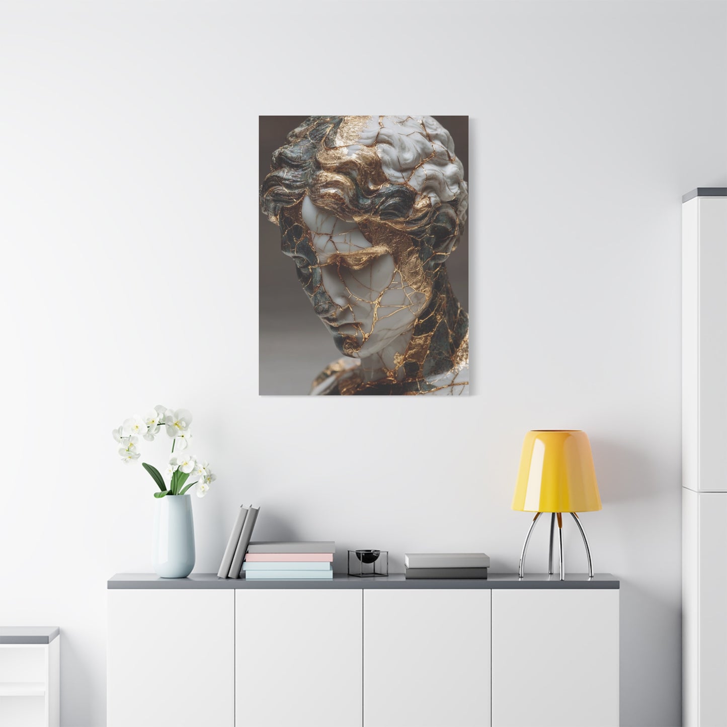 Marble And Gold Kintsugi Sculpture Wall Art & Canvas Print