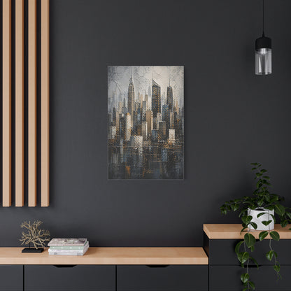 Textured City Skyline Impasto Wall Art & Canvas Print