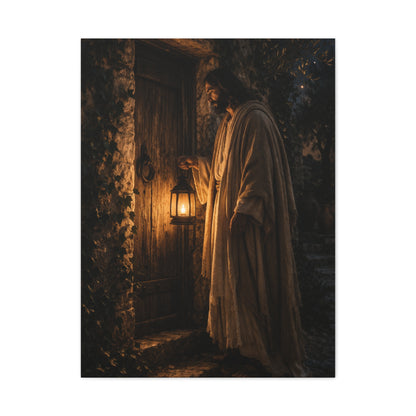 Jesus Knocking Candlelight Door Wall Art & Canvas Print