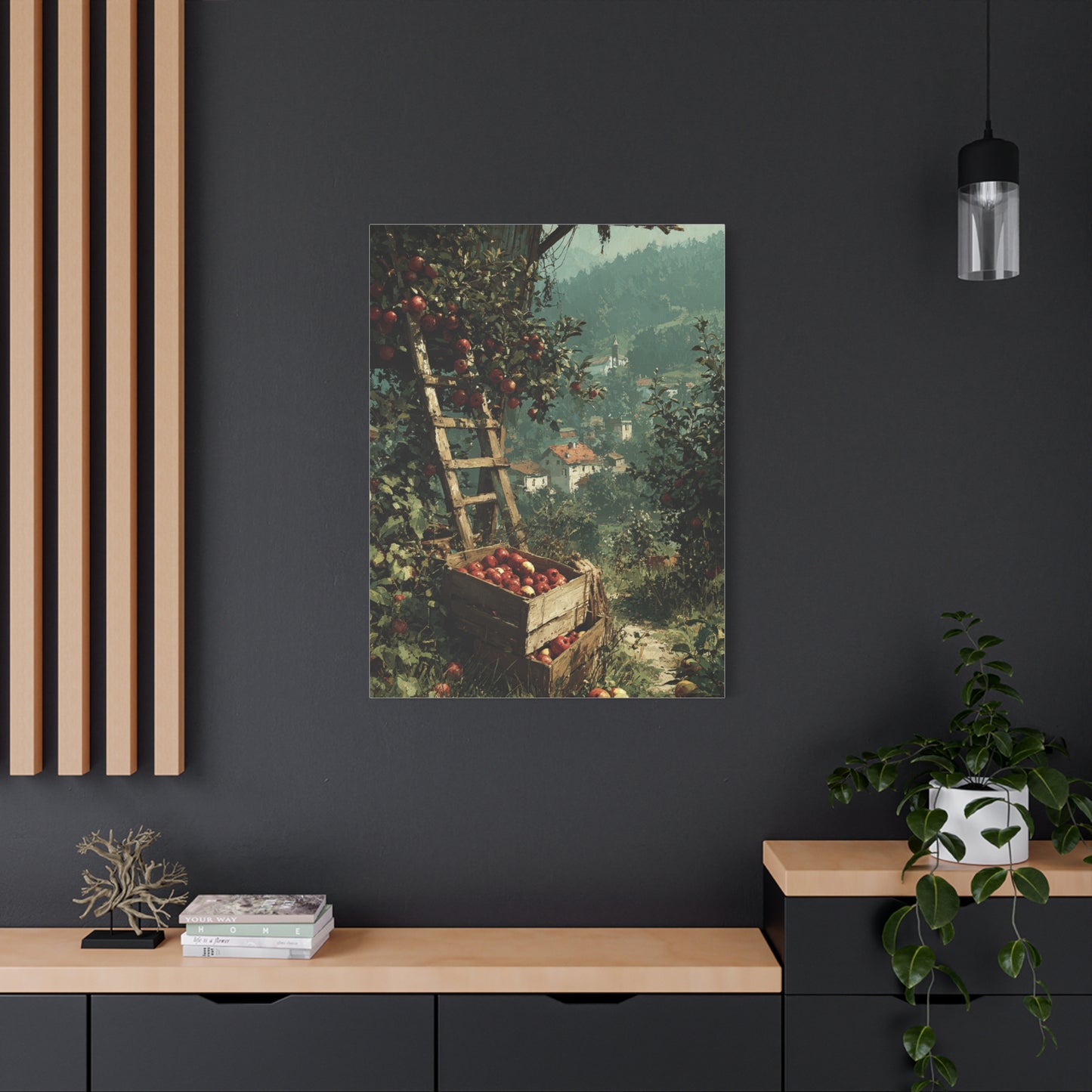 Apple Orchard Harvest Scene Wall Art & Canvas Print