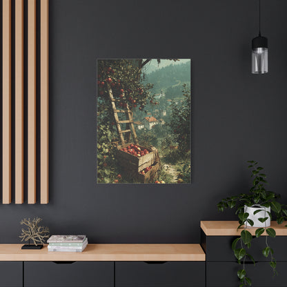 Apple Orchard Harvest Scene Wall Art & Canvas Print