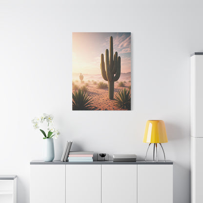 Desert Saguaro at Pastel Sunrise Wall Art & Canvas Prints