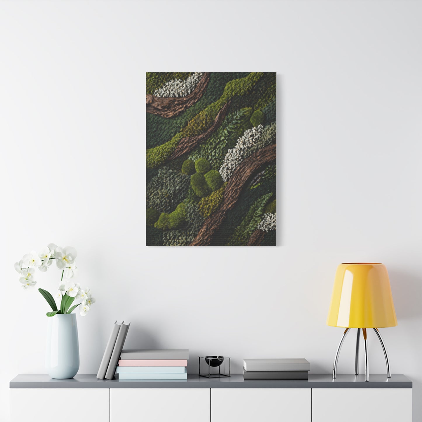 Biophilic Moss Landscape Texture Wall Art & Canvas Print