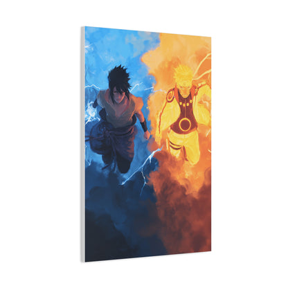 Naruto Uzumaki and Sasuke Uchiha Elemental Divide Wall Art & Canvas Print