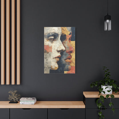Dual Faces Collage Abstraction Wall Art & Canvas Print