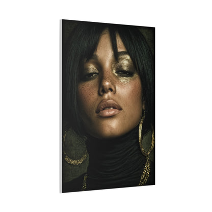 Gold Leaf Eyelid Noir Portrait Wall Art & Canvas Print