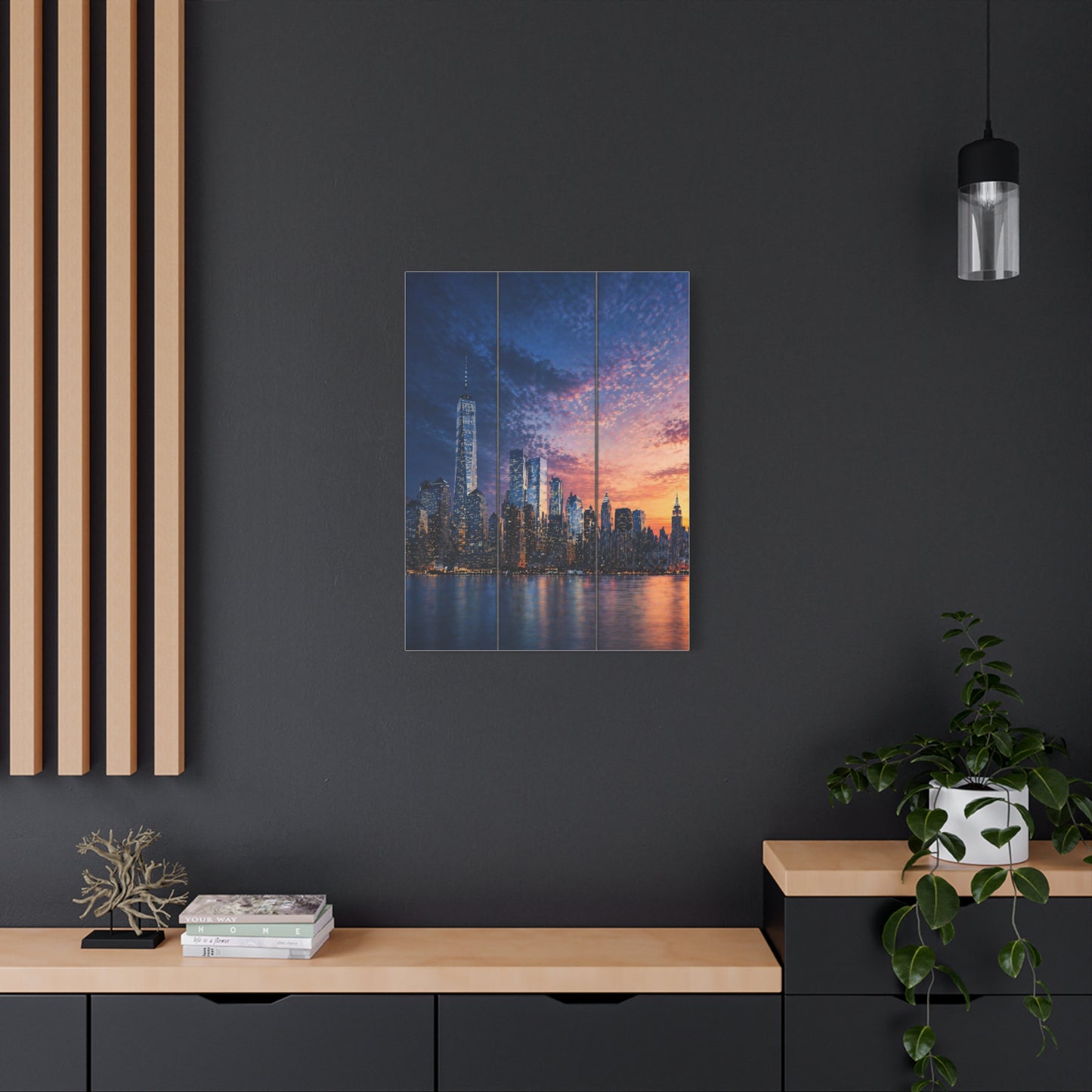 Blue Hour Skyline Triptych Wall Art & Canvas Print
