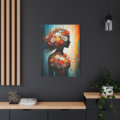 Floral Muse Silhouette Wall Art & Canvas Print