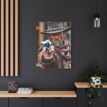 Cowboy Campfire in the Mountain Valley Wall Art & Canvas Print