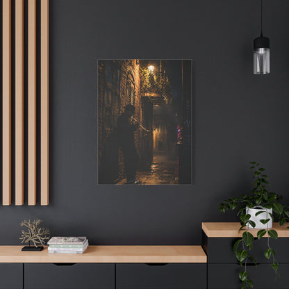 French Quarter Alley Trumpet Scene Wall Art & Canvas Print