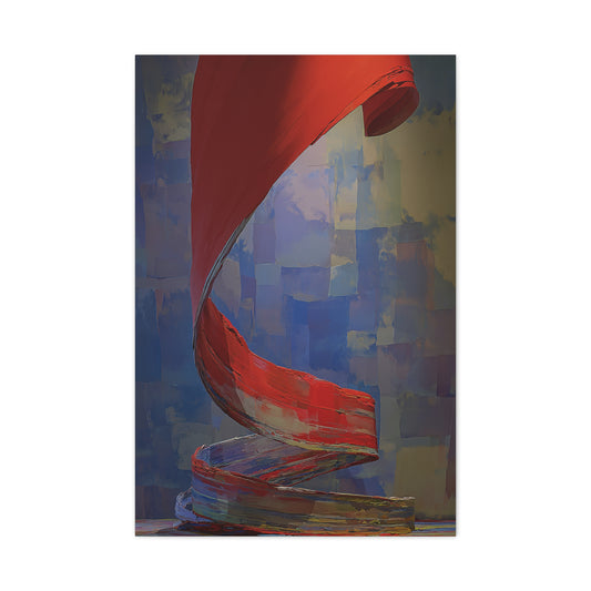 Sculptural Ribbon Motion Abstract Wall Art & Canvas Print