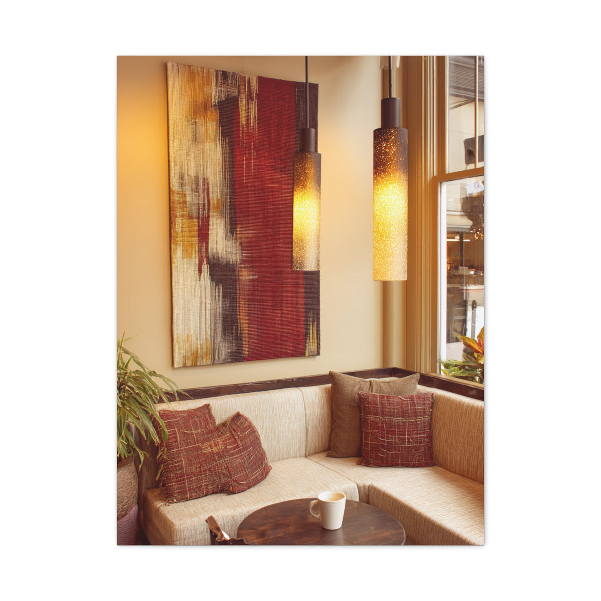 Woven Fiber Art Inspired Abstract Wall Art & Canvas Print